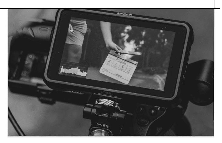 Camera filming a video production